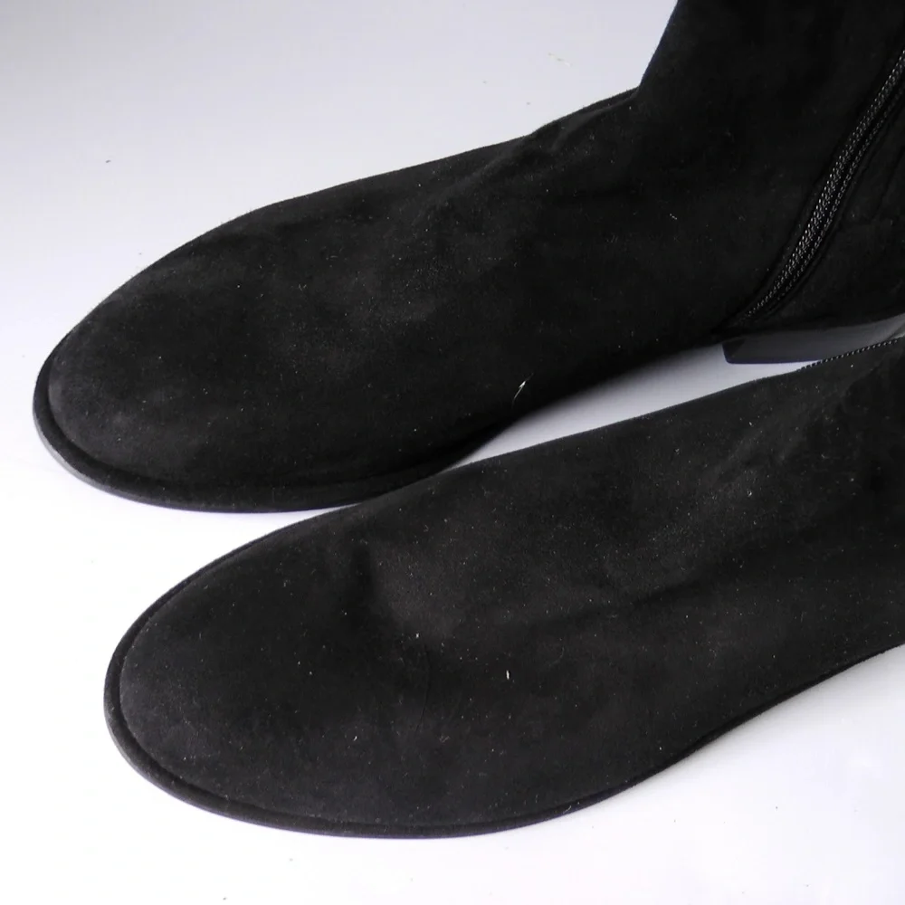 Stuart Weitzman Allgood Suede Over the Knee Boots, Black, 8.5M